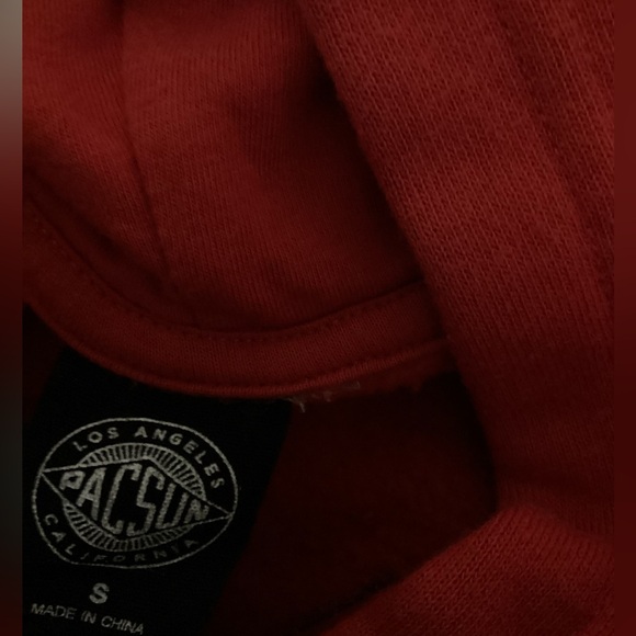 PacSun Pacific Sunwear Zigzag Hoodie Red Size Small - Picture 5 of 5